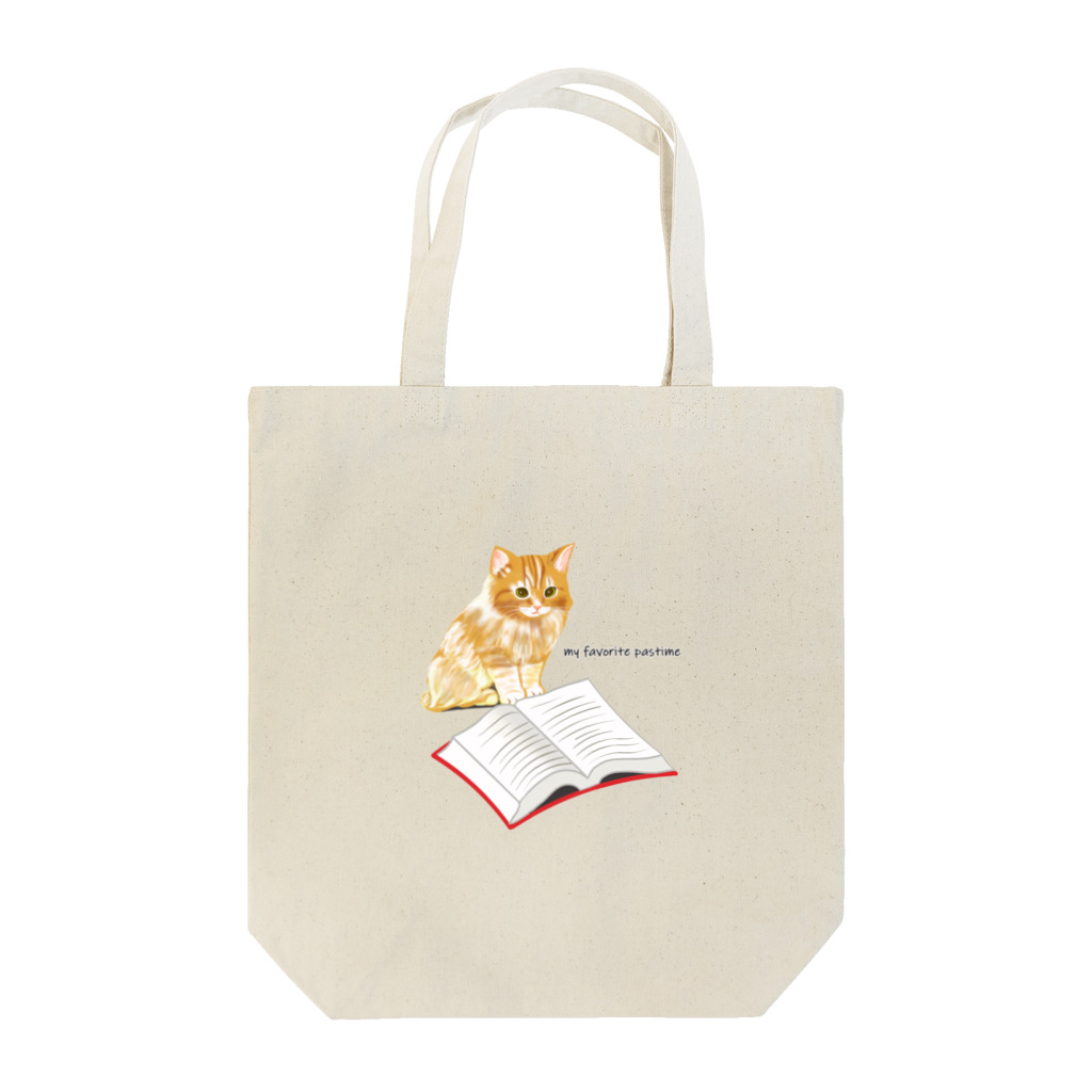 PERIDOTのネコの読書 Tote Bag