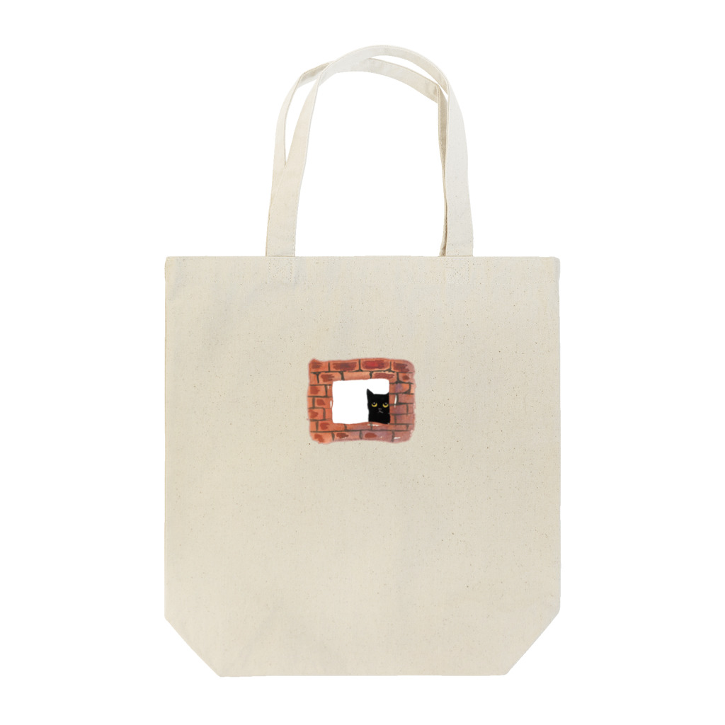 WAMI ARTの猫の窓レンガ Tote Bag