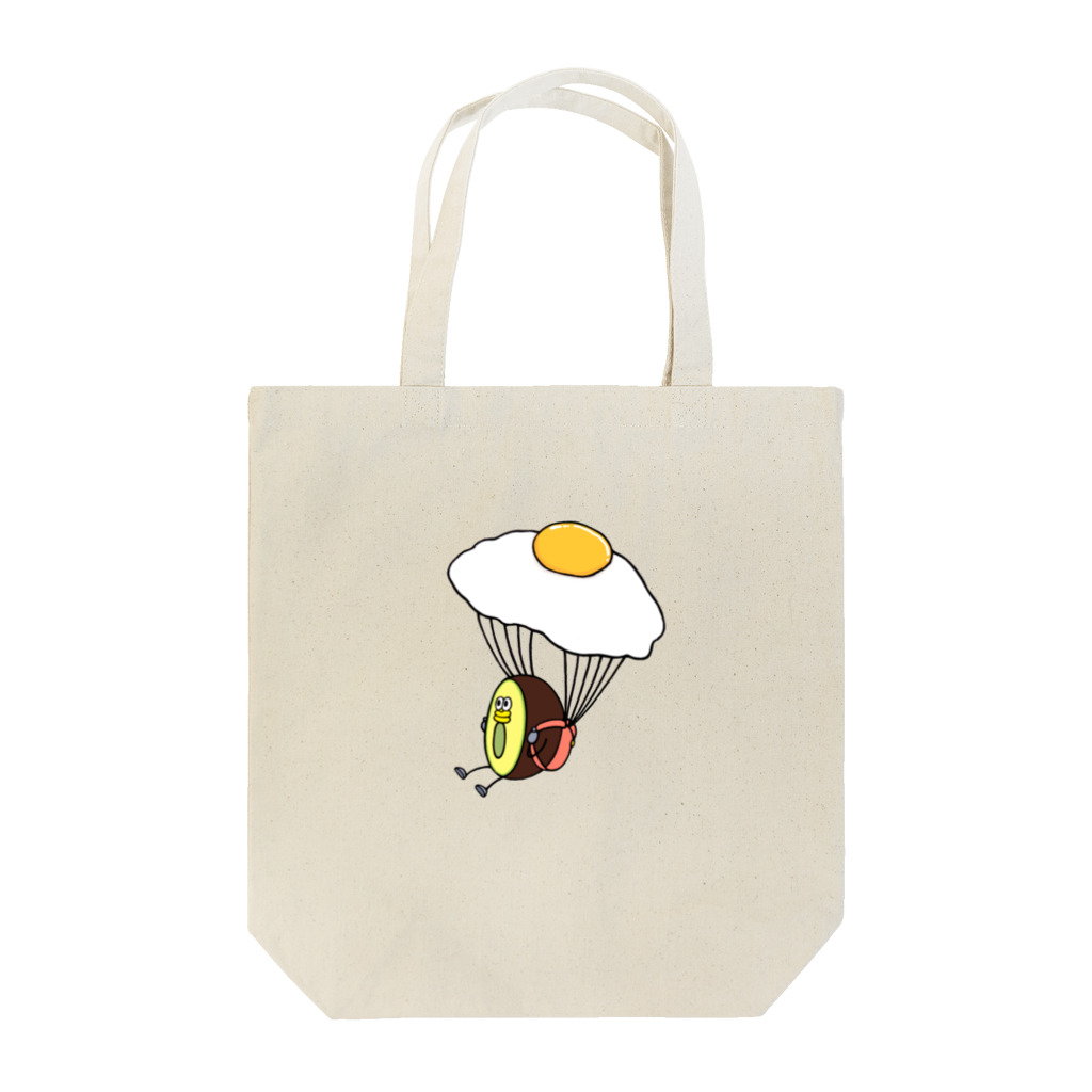 AVOCADO FAMILYの目玉焼きパラシュート Tote Bag