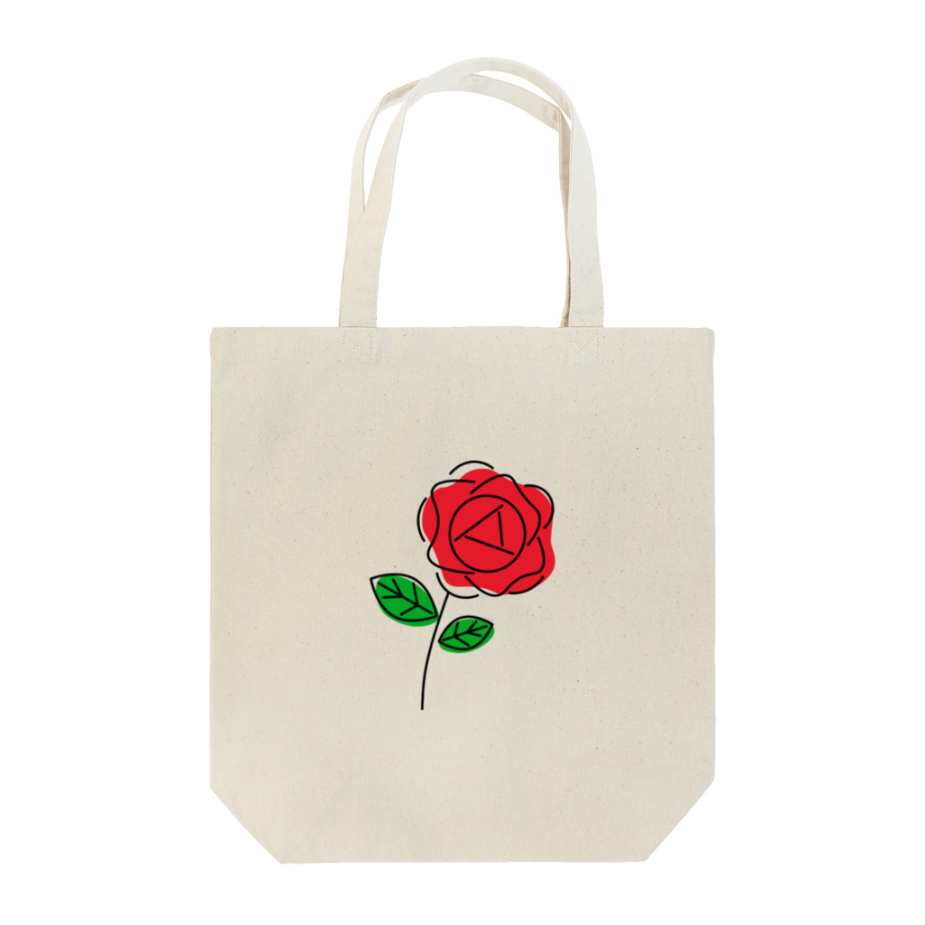 しらたまのシンプルかわいい赤いバラ Tote Bag