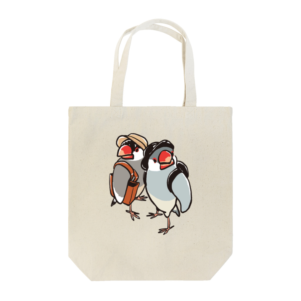 もしもしこちら文鳥の文鳥ちゃん知らない街を探検 Tote Bag