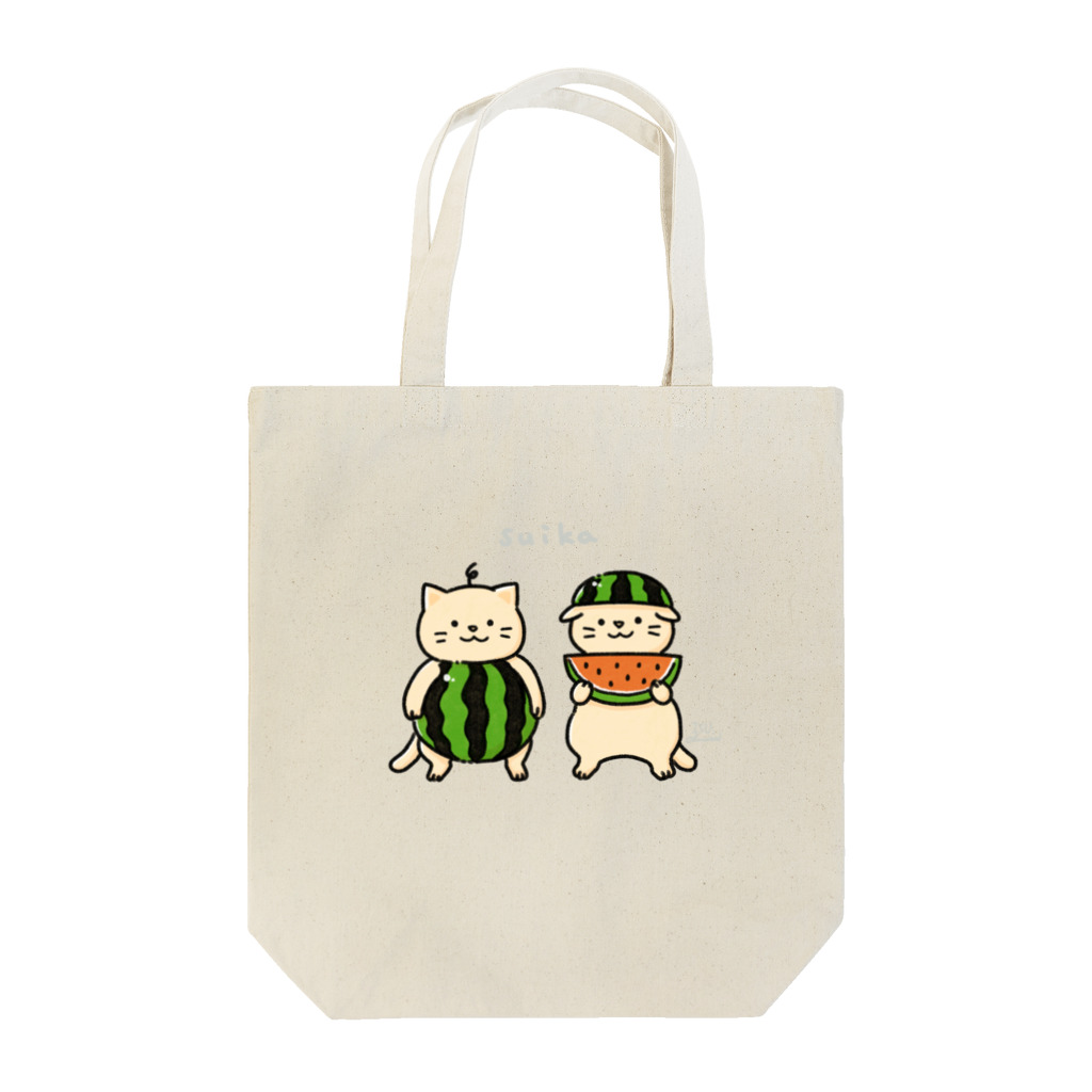 大村イスのスイカにゃんこ Tote Bag