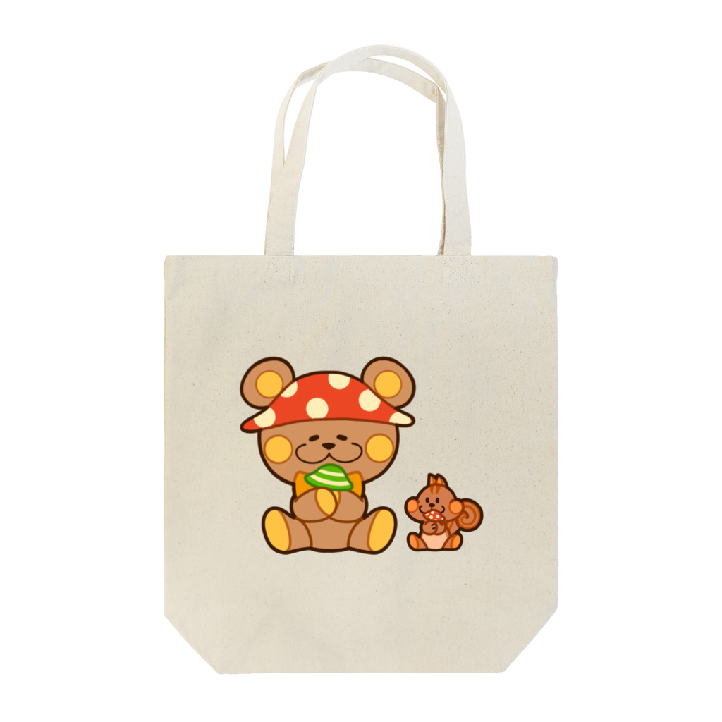 レタ(LETA)のぬいクマちゃんのキノコがり Tote Bag