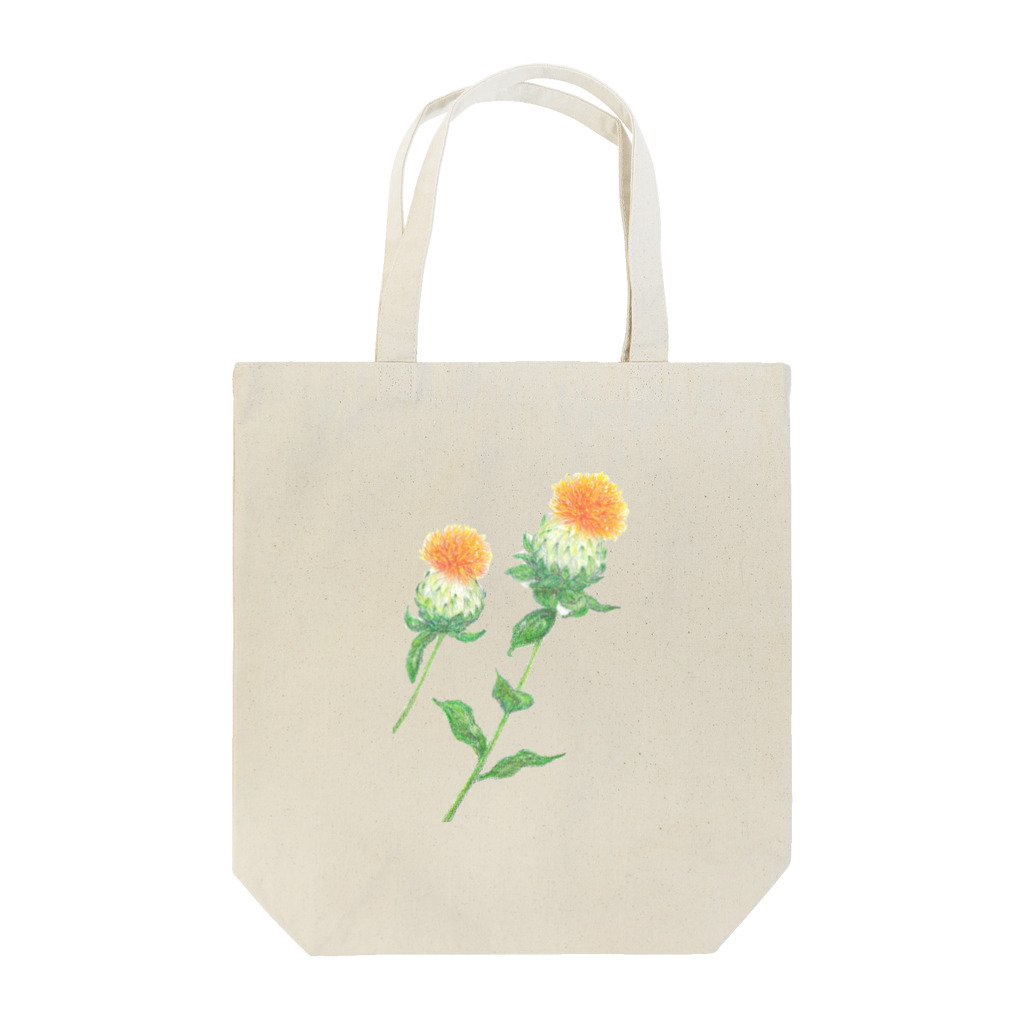 さちこの色鉛筆の花香る 紅花 Tote Bag