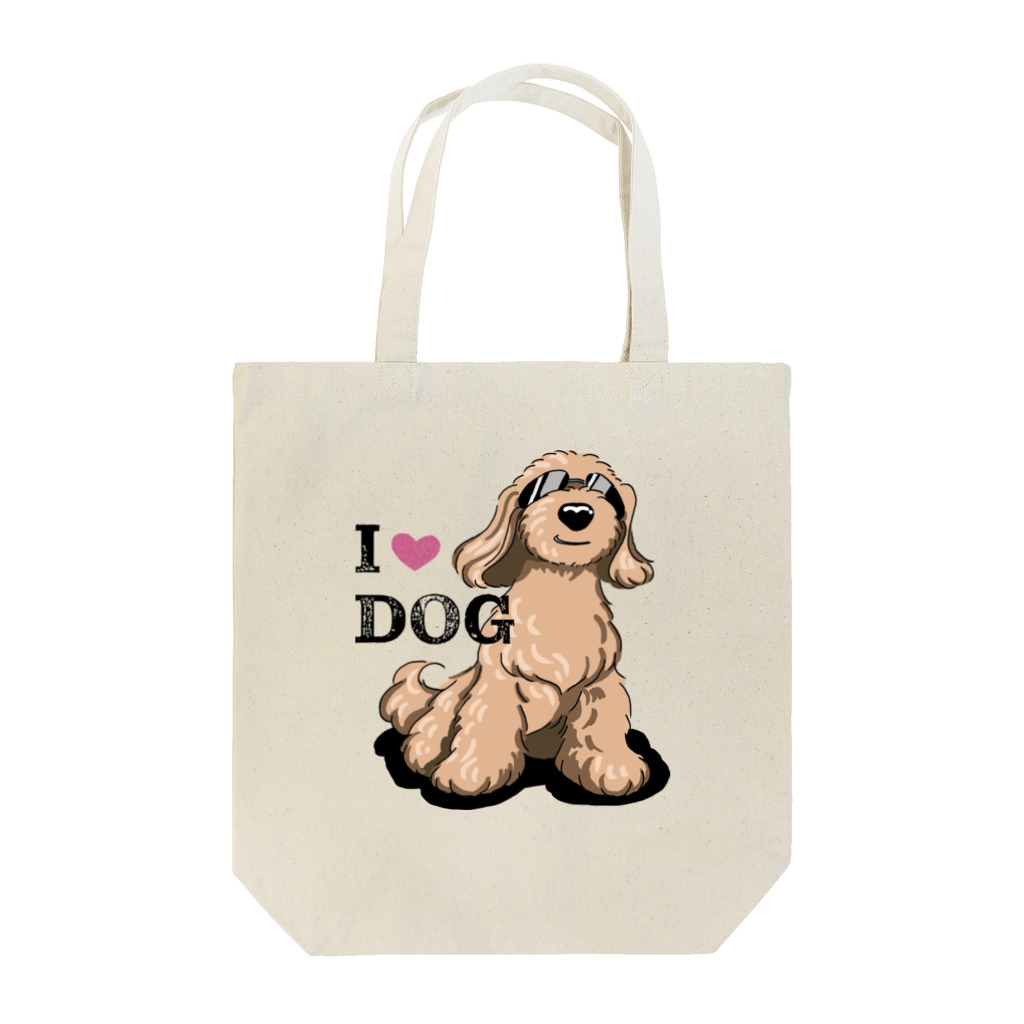 リカクリエイトのI LOVE DOG茶色のイケワン Tote Bag