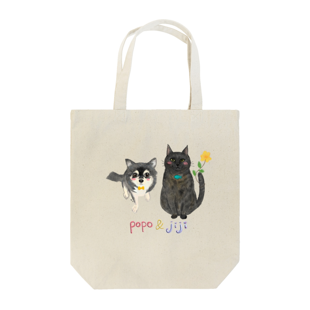 catpainter_moeのほこにゃんシリーズ（popoちゃん&jijiくん） Tote Bag