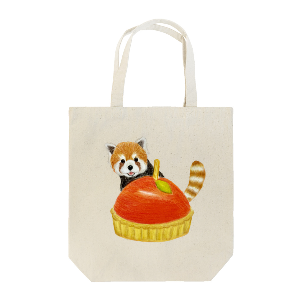 momo♡animsls Storeのレッサーパンダ (林檎のタルト) Tote Bag