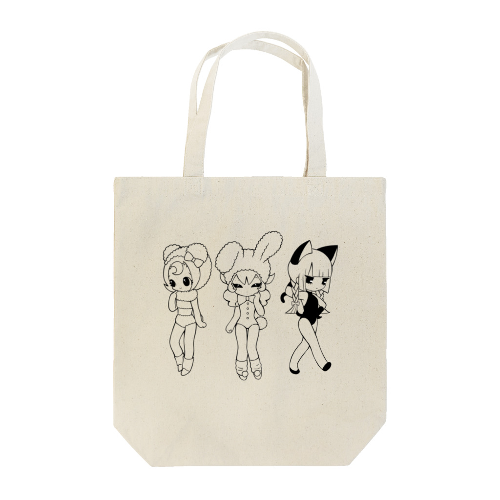 ちきま屋のモノクロあいどるゆにっと（黒） Tote Bag