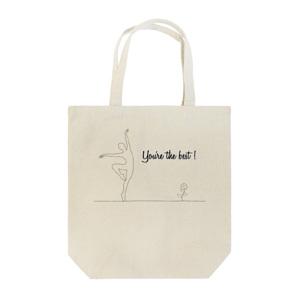 バレエシルエット ballet*pointe_pon*のバレエシルエット 【男性1】BLACKLINE Tote Bag