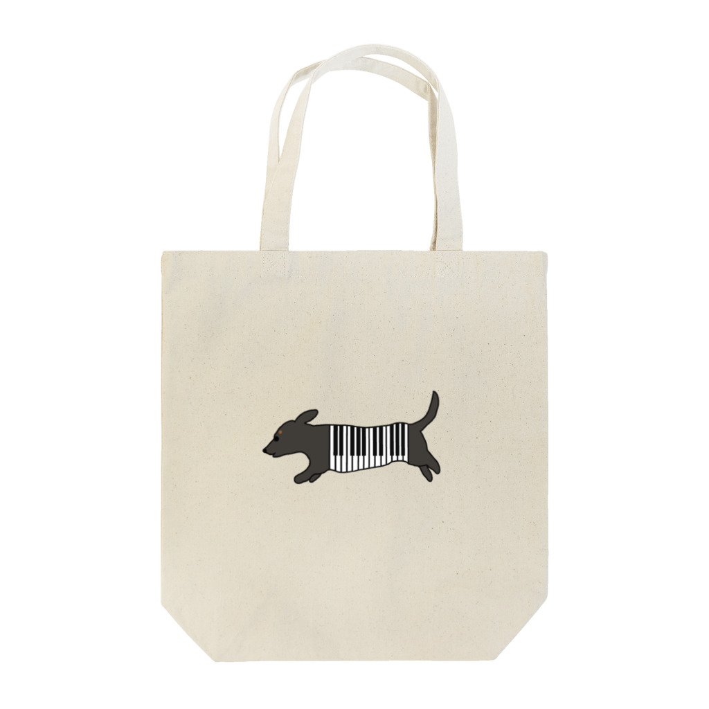 CHOSANAの犬ピアノ ダックス ブラック Tote Bag