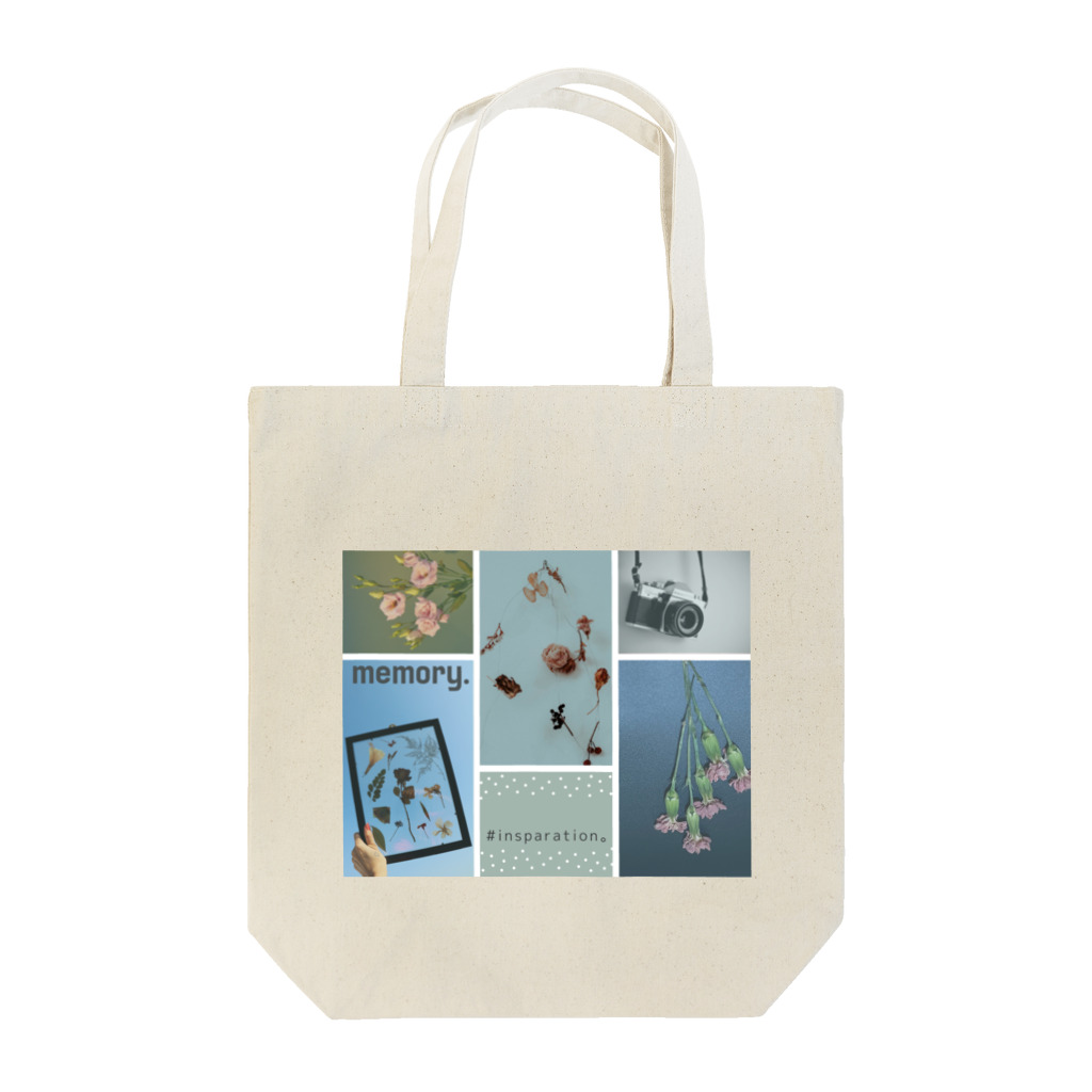 insparation｡   --- ｲﾝｽﾋﾟﾚｰｼｮﾝ｡のmemory｡ｾﾝﾁﾒﾝﾀﾙ･ﾌﾞﾙｰ Tote Bag