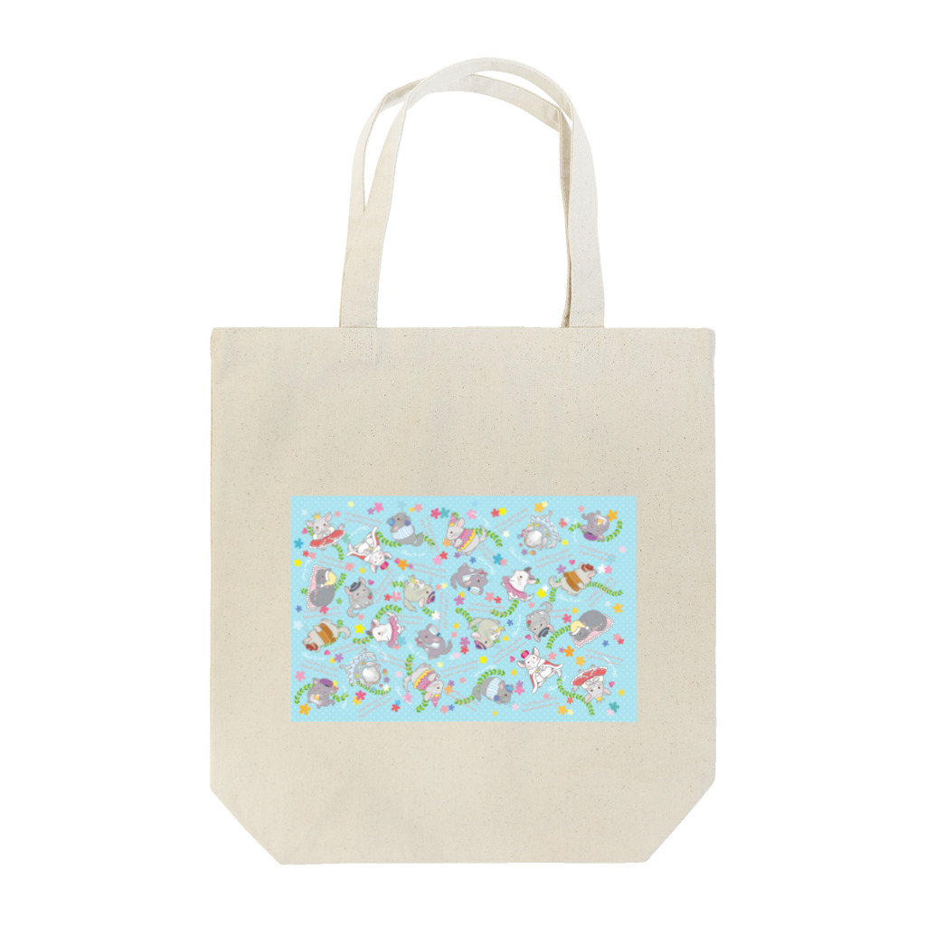 Satokostudioのチンチラパターンブルー Tote Bag