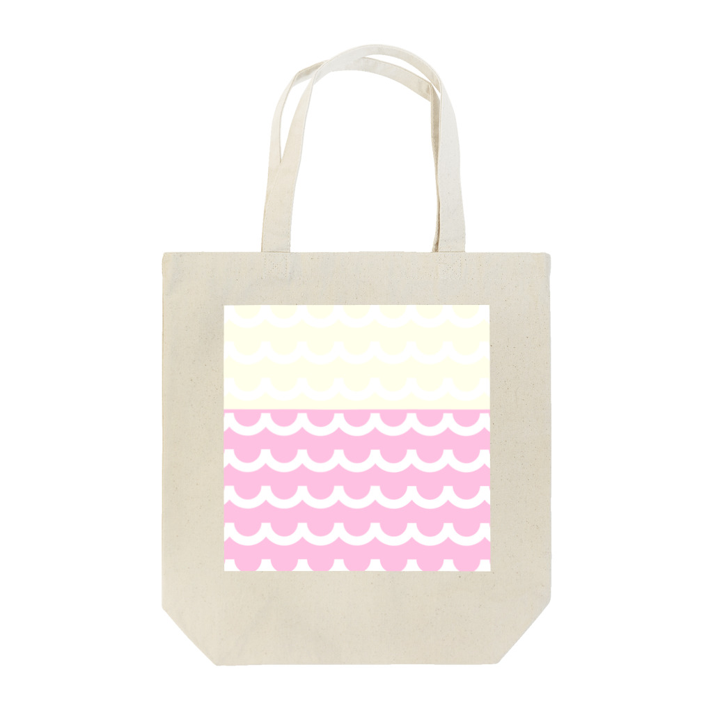 knot the peopleのwave_strawberry&milk Tote Bag
