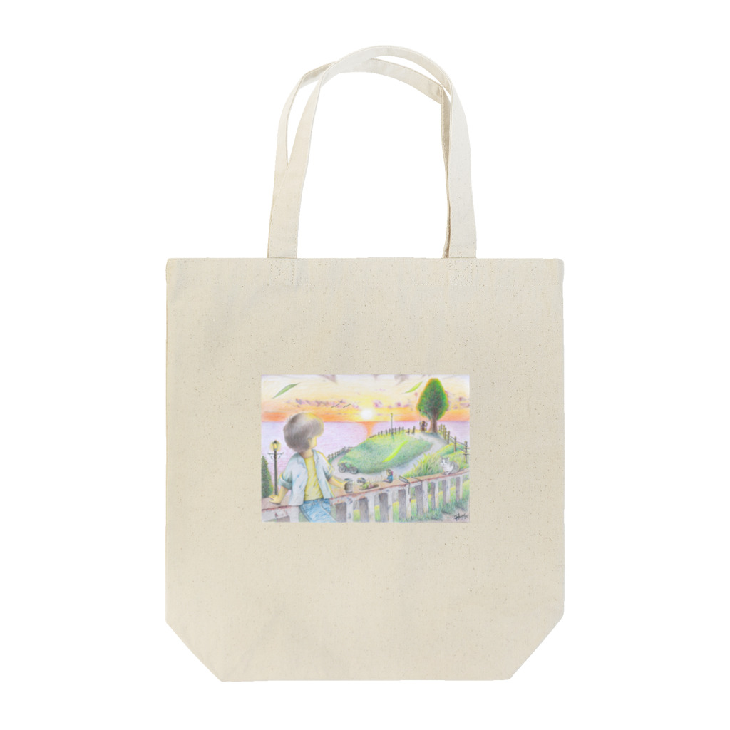 TAKUMIの夕日とブランコ Tote Bag