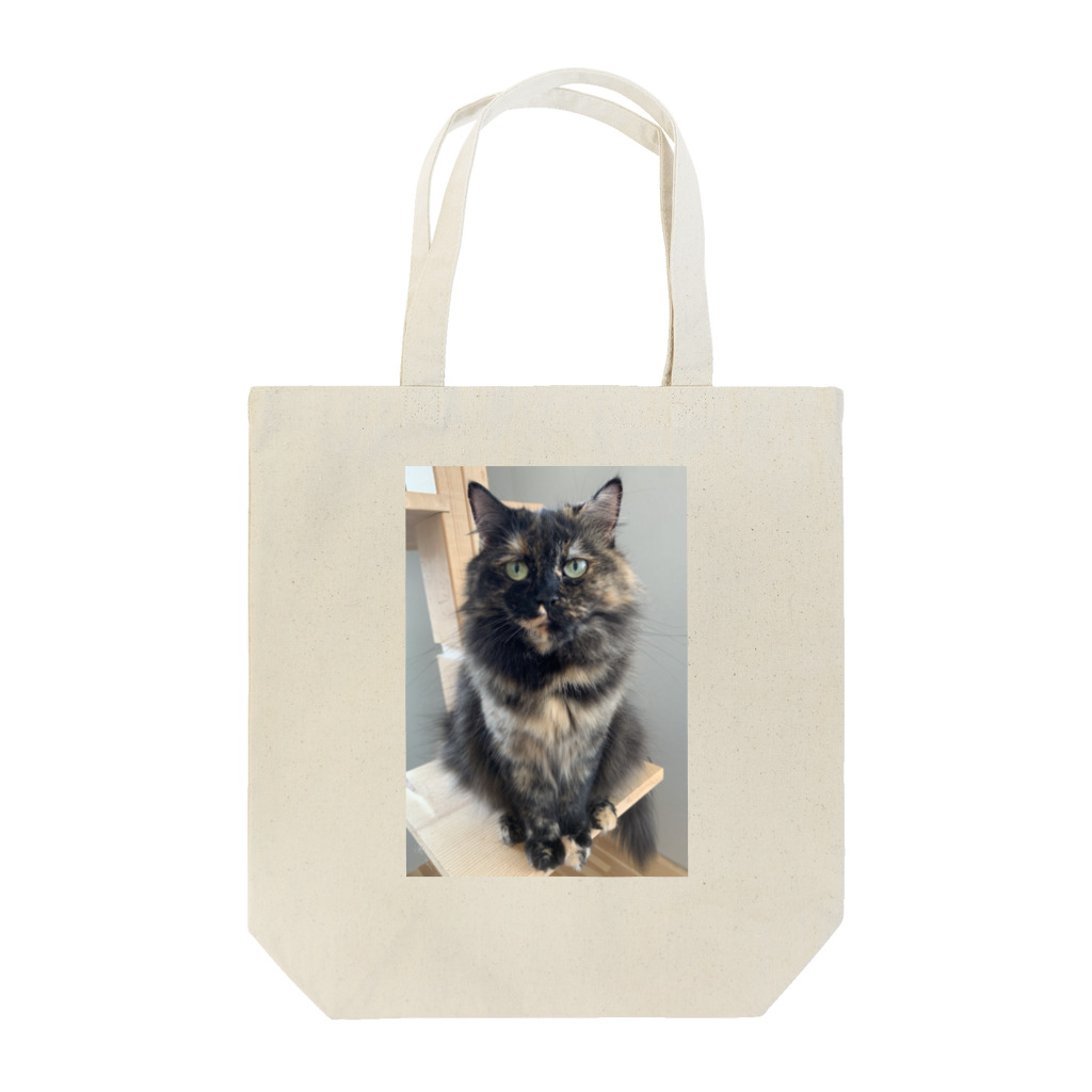 ネコまにあ 【12匹の猫➕うずら】のサビ猫すみれちゃん Tote Bag