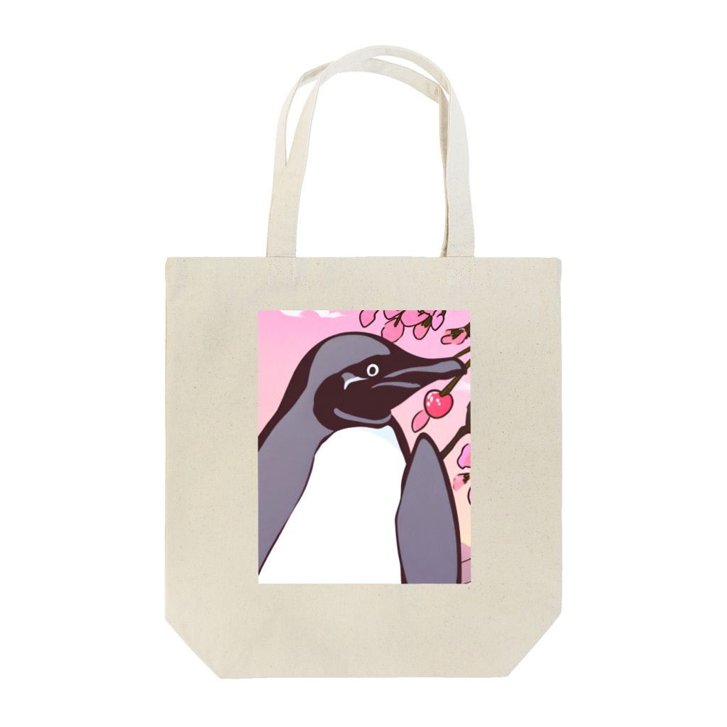 suke-maruruのペンギンと桜の木 Tote Bag