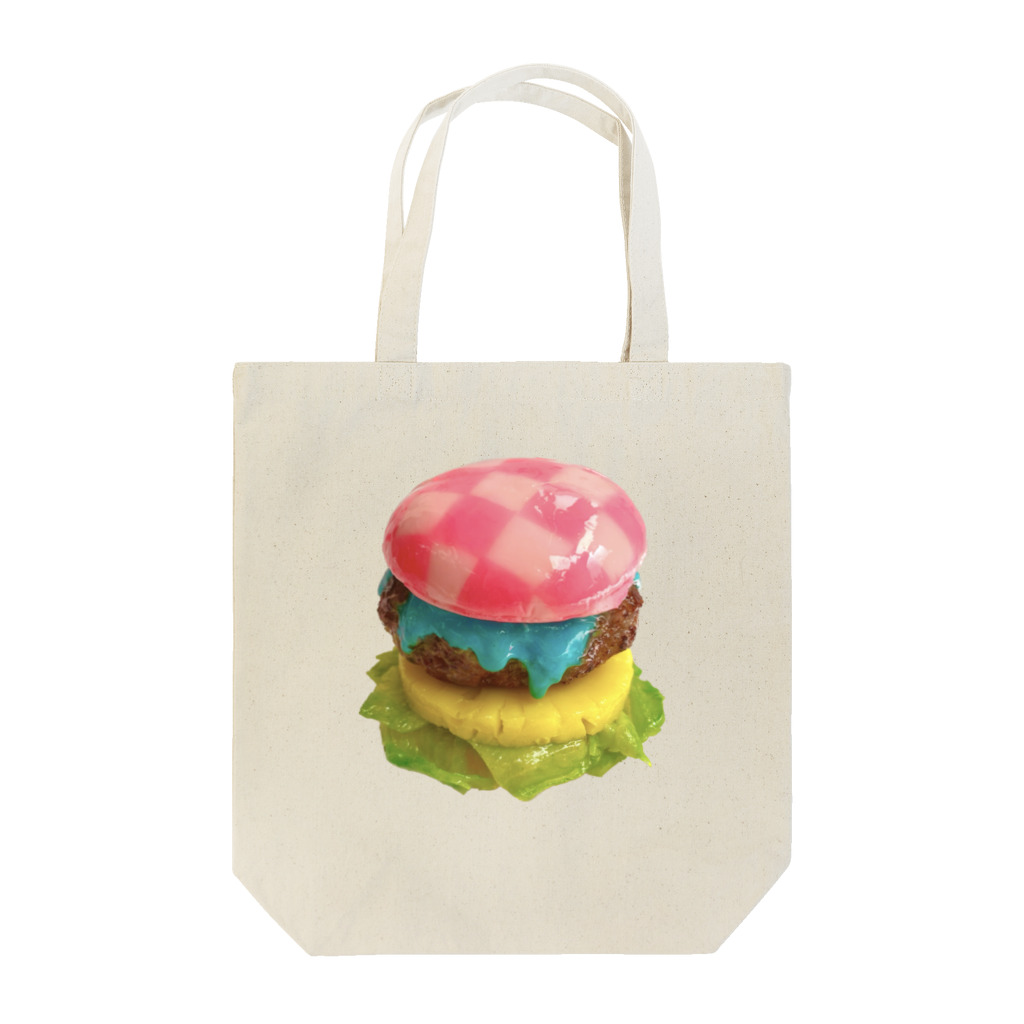 Creamyの市松模様ピンクハンバーガー Tote Bag