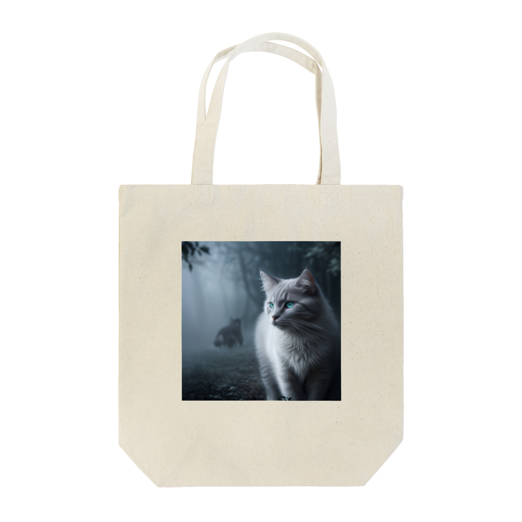 ZZRR12の「境界を見つめる猫の眼差し」 Tote Bag