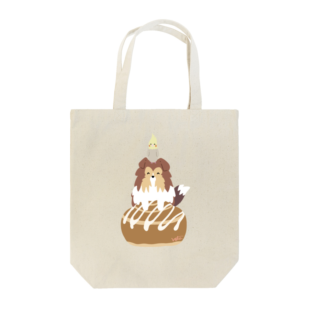 Kotetsu diary(SUZURI店)のシェルティ×オカメインコ Tote Bag