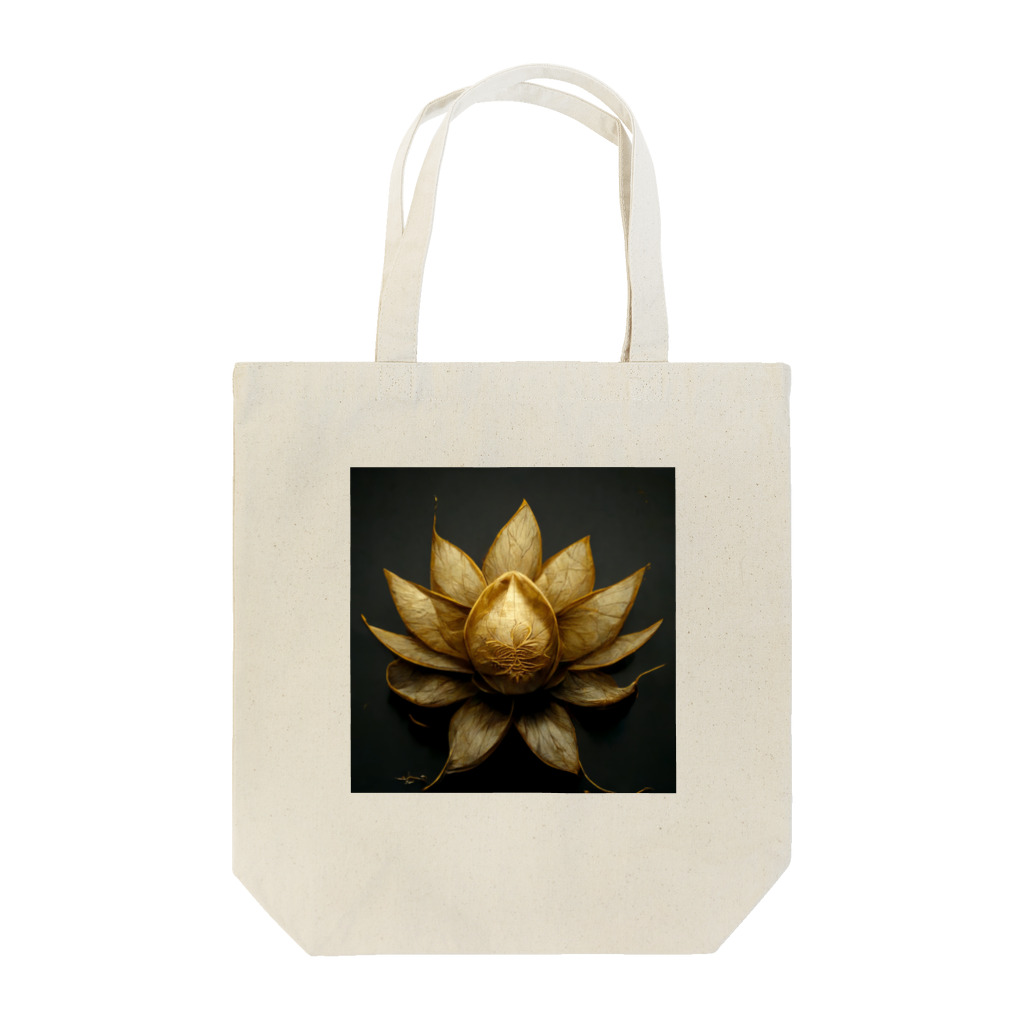 00100001101のGolden Lotus Tote Bag