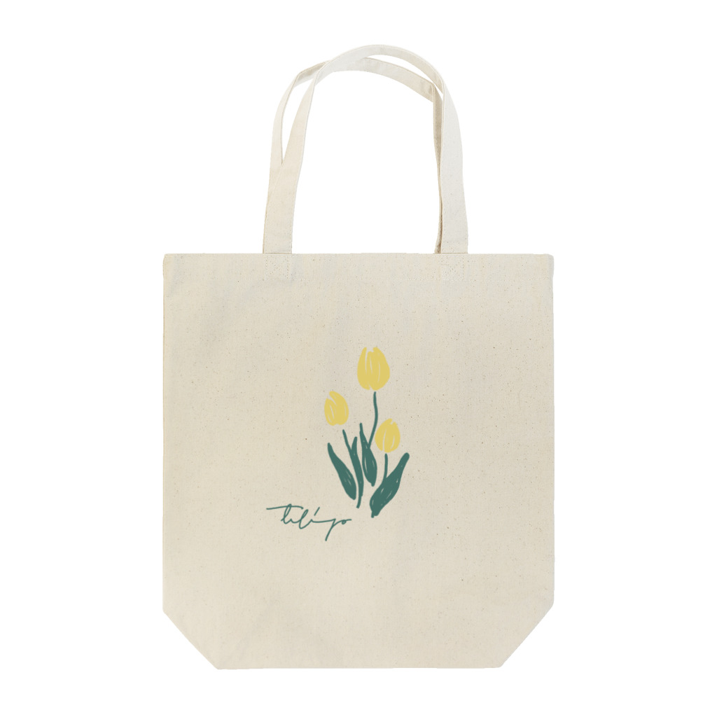 tulipの白地　tulip Tote Bag