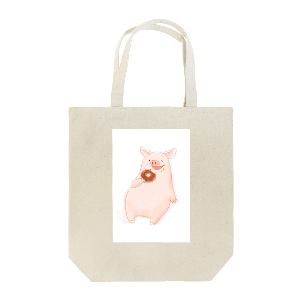 Yack Yackのぶたさんとドーナッツ Tote Bag