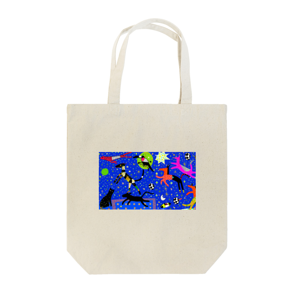 tougarashi_nekoの夜、動物、サッカー Tote Bag