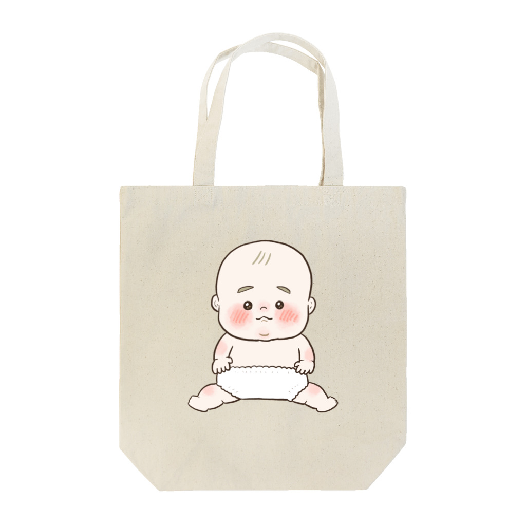 ユユマルの薄毛赤ちゃん(おむつ) トートバッグ
