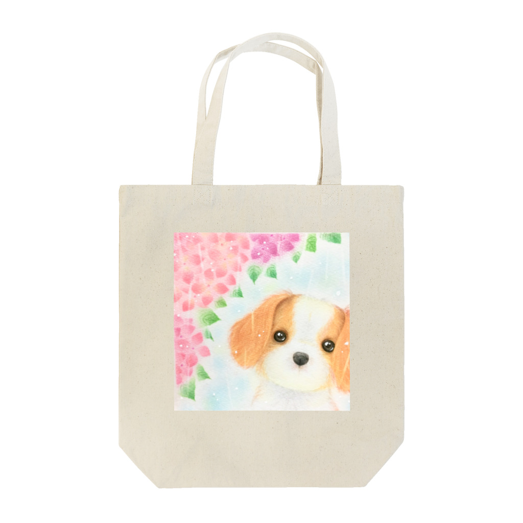 aiart aimiの紫陽花とワンコ Tote Bag