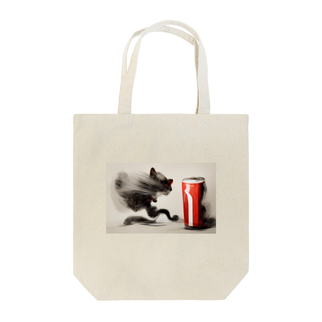 ハルいちLabの躍動感のある猫とコーラ Tote Bag