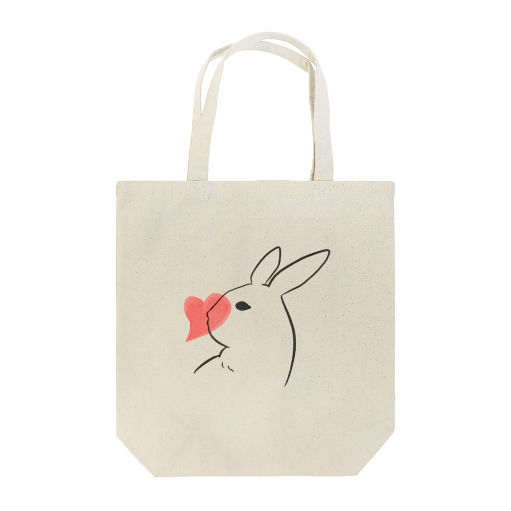 おふのばしょのうさぎとハート Tote Bag