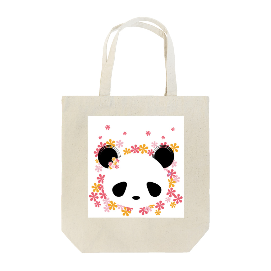 熊猫惑星の花パンダ Tote Bag