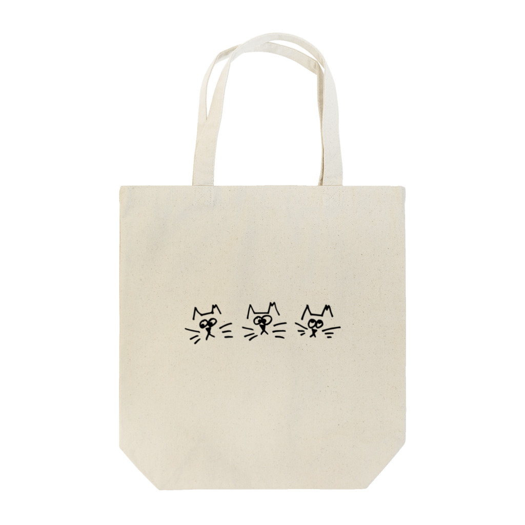 キボウノヒカリのGood friends 3 cat Tote Bag