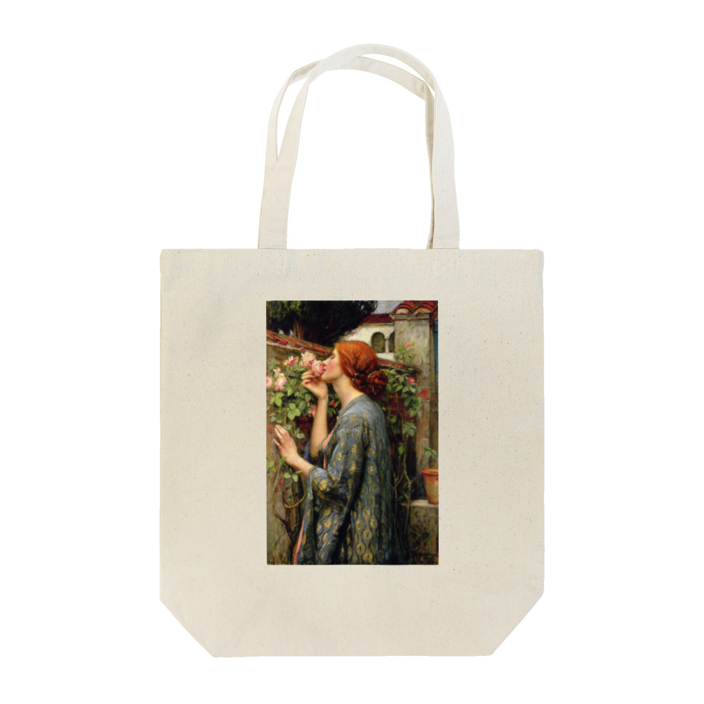 世界の絵画アートグッズのジョン・ウィリアム・ウォーターハウス 《薔薇の魂（私の甘いバラ）》 Tote Bag