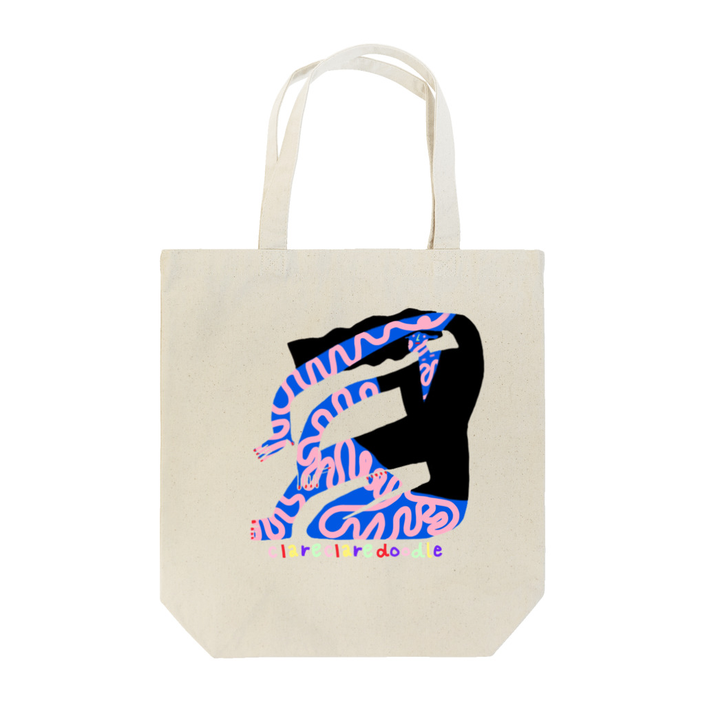 clareclaredoodleのblue mood woman tote トートバッグ