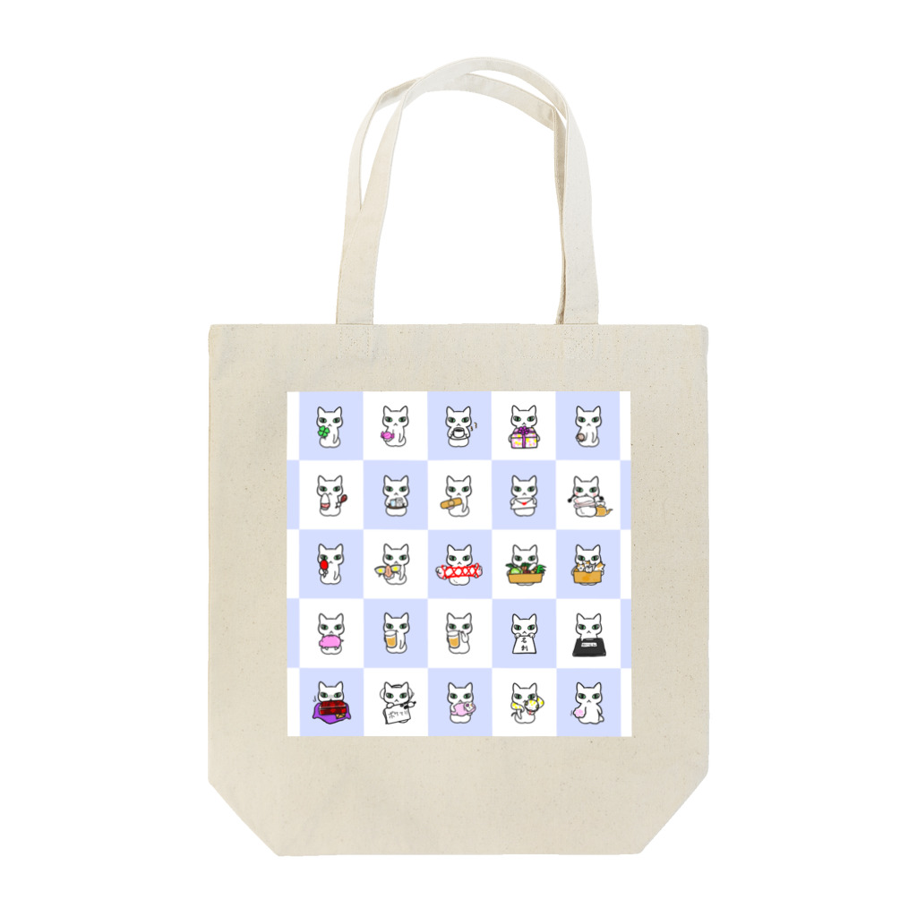 はるかのしれねこ25（市松・水色） Tote Bag