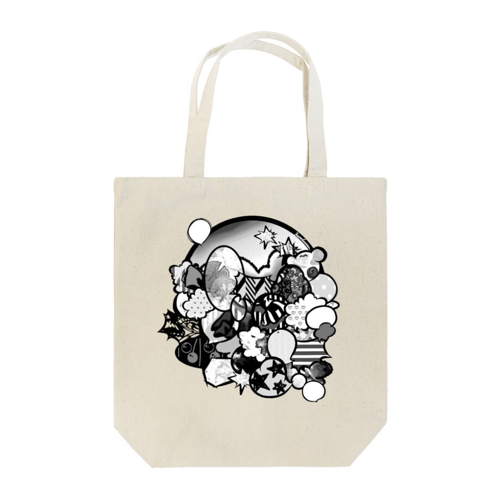 黒葉ロンのガヤガヤモノクロ Tote Bag