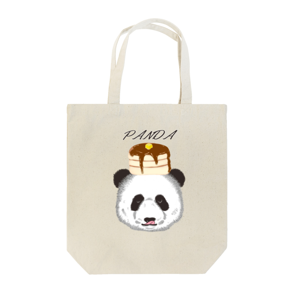 田中ザビエル世界のどうぶつの食いしん坊リアルパンダホットケーキ Tote Bag