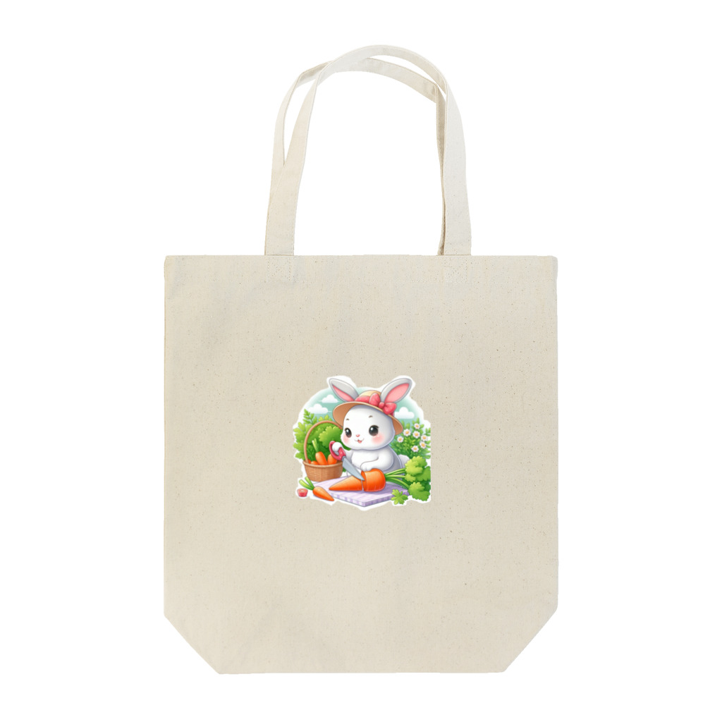 noiSutoaのニンジンを切る可愛いうさぎ Tote Bag