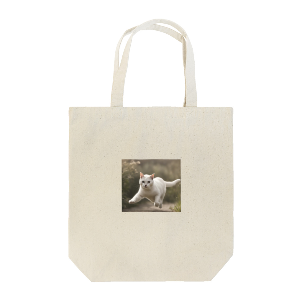 TAIYO 猫好きのフォトプリント美形白猫 Tote Bag