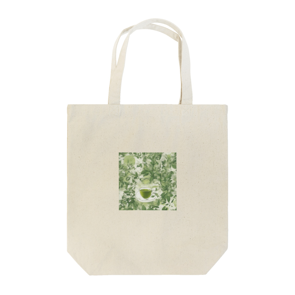 千裕アトリエ（いつもありがとう）のグリーンティーのアート　green tea art トートバッグ