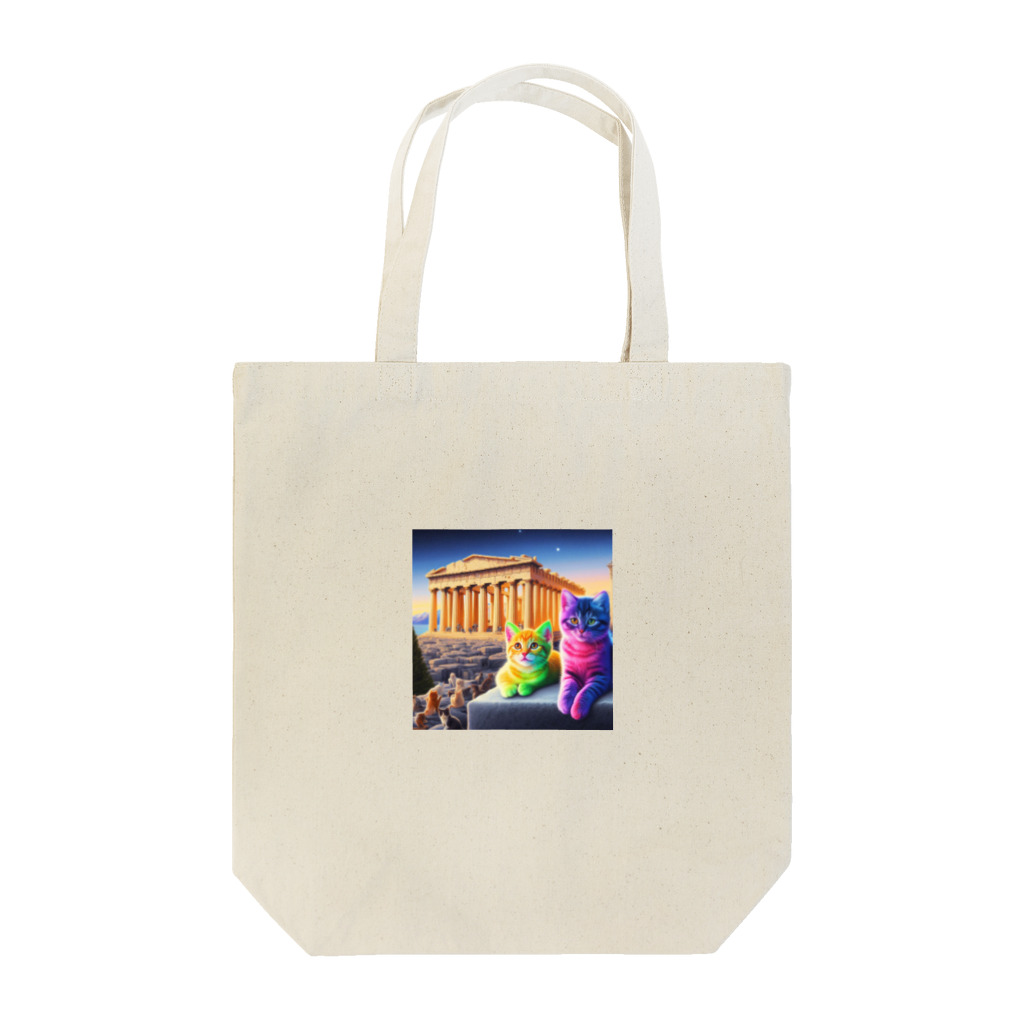 ニャーちゃんショップのパルテノン神殿のキャッツ Tote Bag
