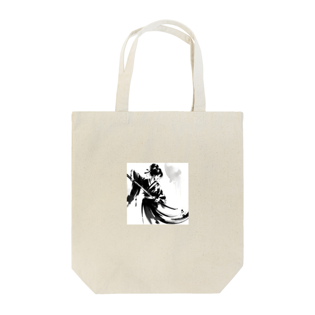 ゆうしょーの墨絵の女剣士 Tote Bag