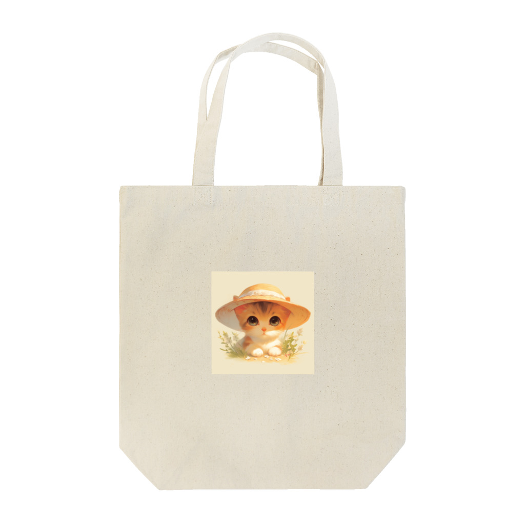 AQUAMETAVERSEの帽子をかぶった可愛い子猫 Marsa 106 Tote Bag