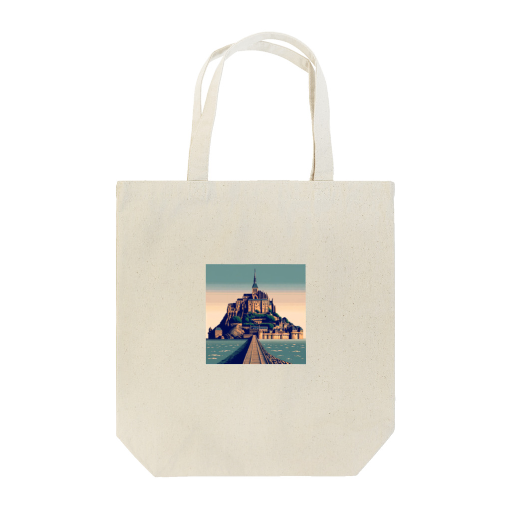 Pixel Art Goodsのモン・サン・ミシェル（pixel art） Tote Bag