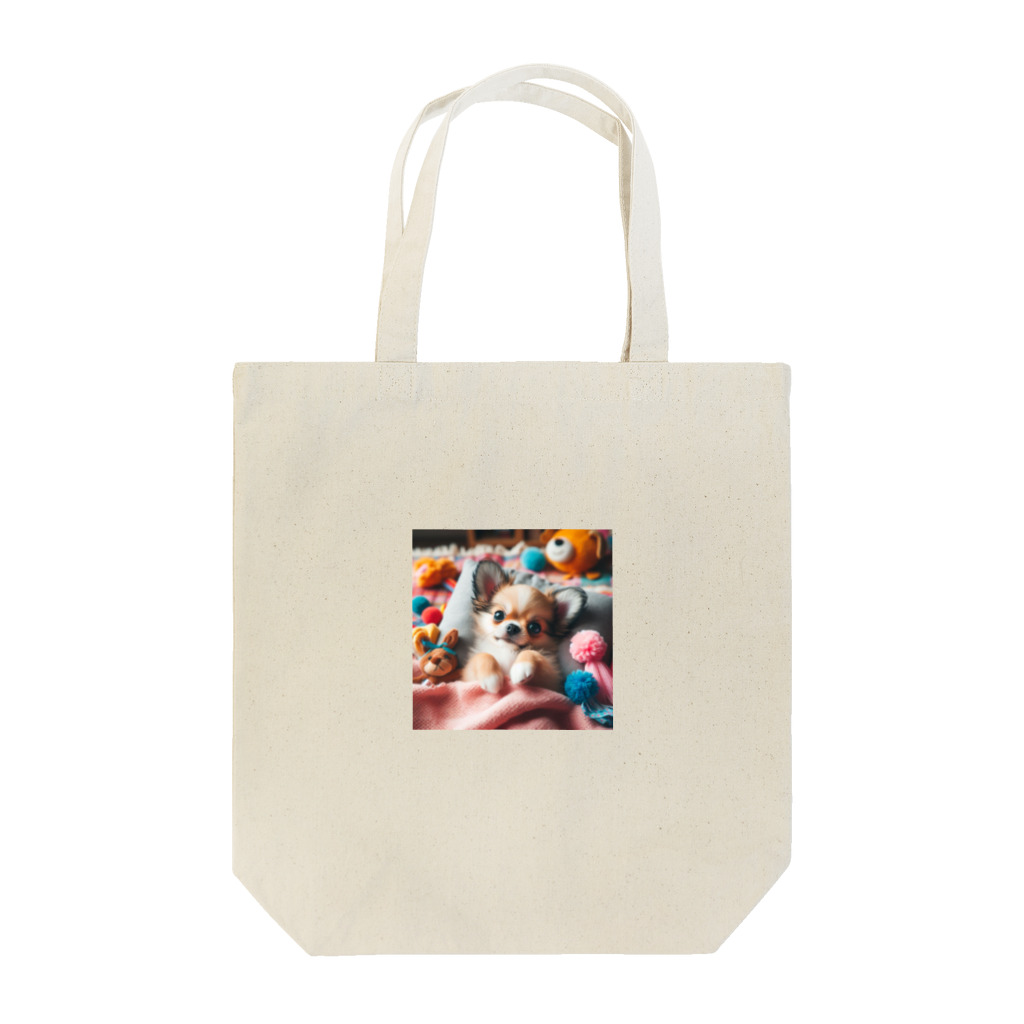 シュシュの部屋のベッドのチワワ （犬、わんちゃん） Tote Bag