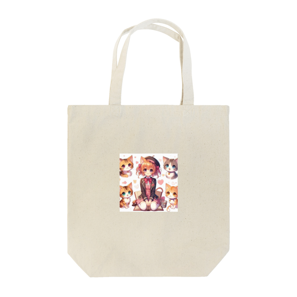 ウツボちゃんの大好きな猫に囲まれて Tote Bag