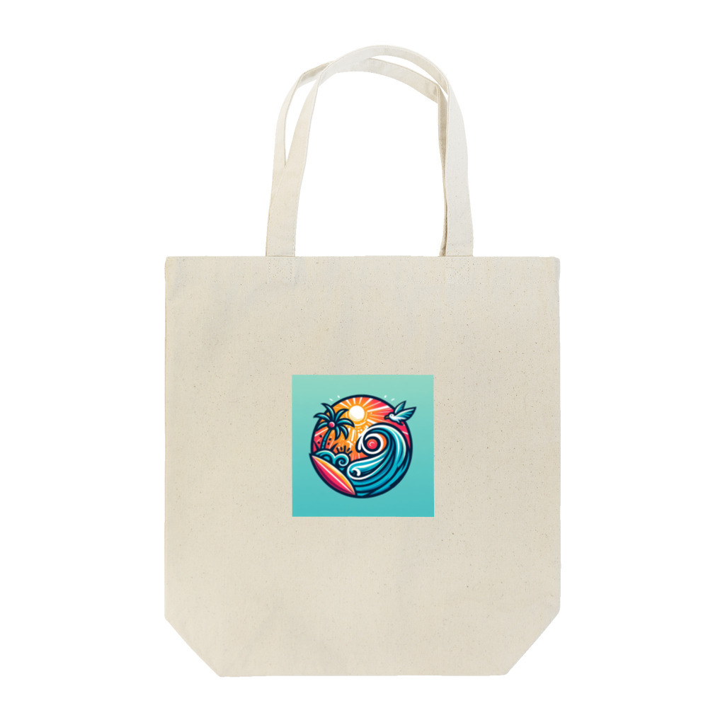 ノアSHOPの波乗り好きにピッタリな可愛いサーフィンロゴ♪ Tote Bag