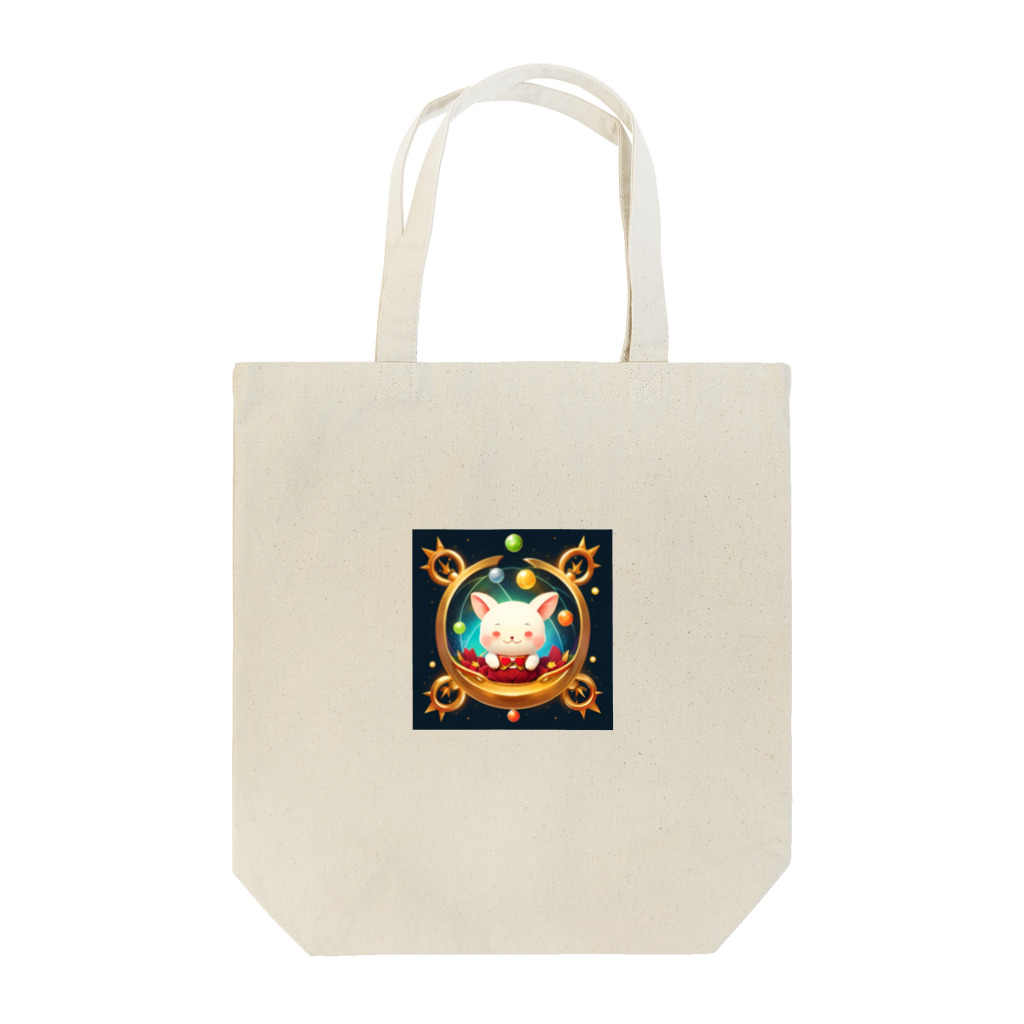 (^_^)はっぴーすまいるニコニコ『Happy Smile 2525』の金運もアガる⁉️ ピカピカのかわいいキャラ Tote Bag