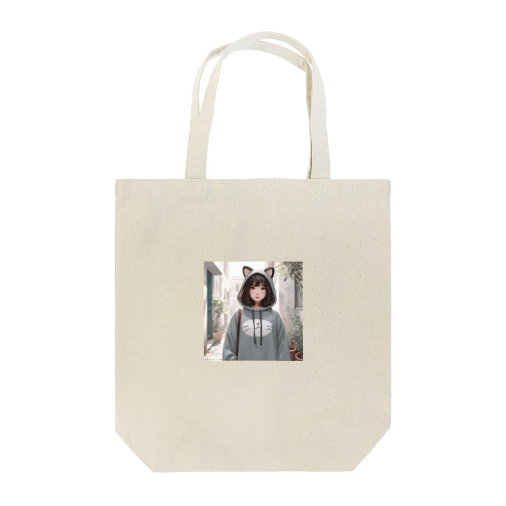 SaltyCookie Design Worksの猫パーカーの女の子(7) Tote Bag